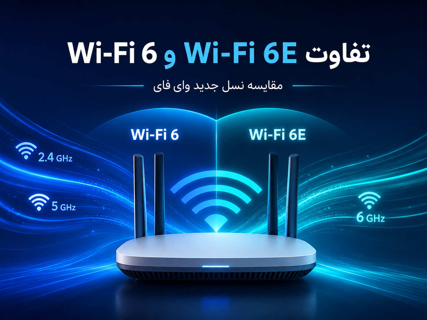 تفاوت Wi-Fi 6 و Wi-Fi 6E چیست؟ مقایسه کامل نسل جدید وای‌فای