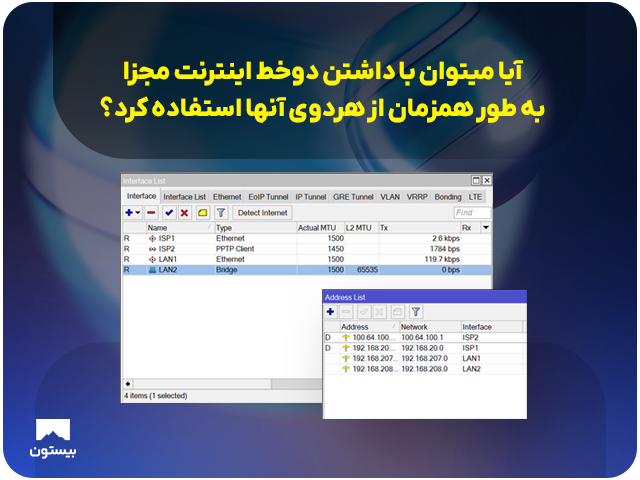 آیا میتوان با داشتن دوخط اینترنت مجزا ترافیک های آنها را هم جدا کرد؟